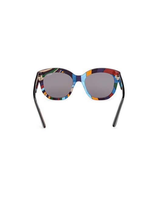 Emilio Pucci Black Ep0254 05A Sunglasses Acetate Smoke Geometric Normal