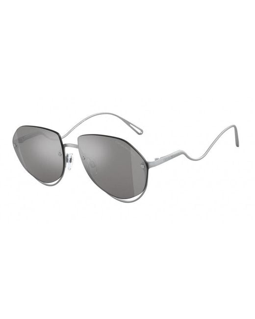 Emporio Armani Black Ea2137 30456G Sunglasses Metal/ Pilot Mirrored for men