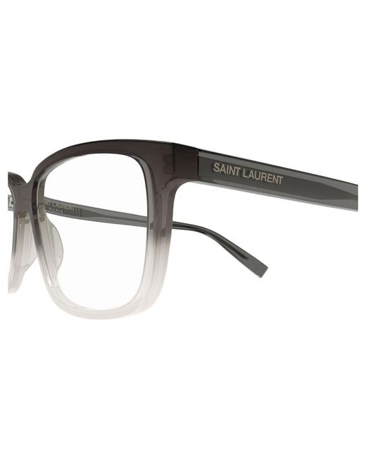 Saint Laurent Black Sl 458 008 Optical Frames Acetate Transparent Squared for men