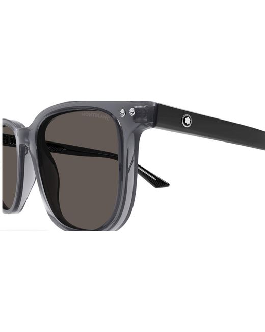 Montblanc Black Mb0258Sa 003 Sunglasses Acetate Squared for men