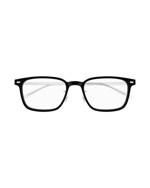 Montblanc Black Mb0394On 001 Optical Frames Injected Transparent Squared for men