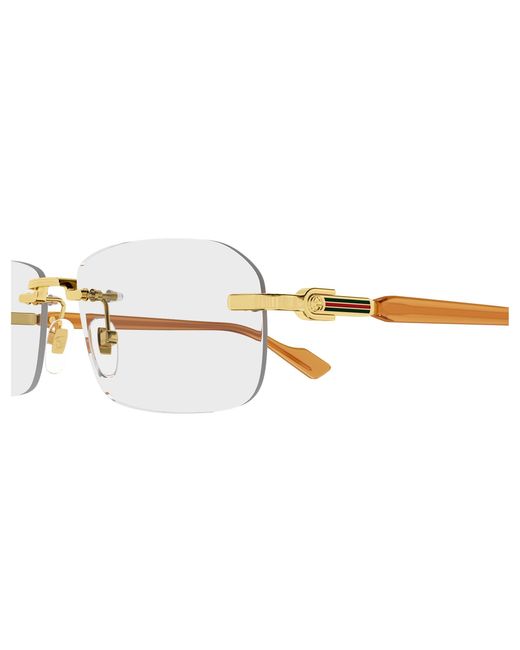 Gucci Black Gg1221O 006 Optical Frames Metal Transparent Squared for men