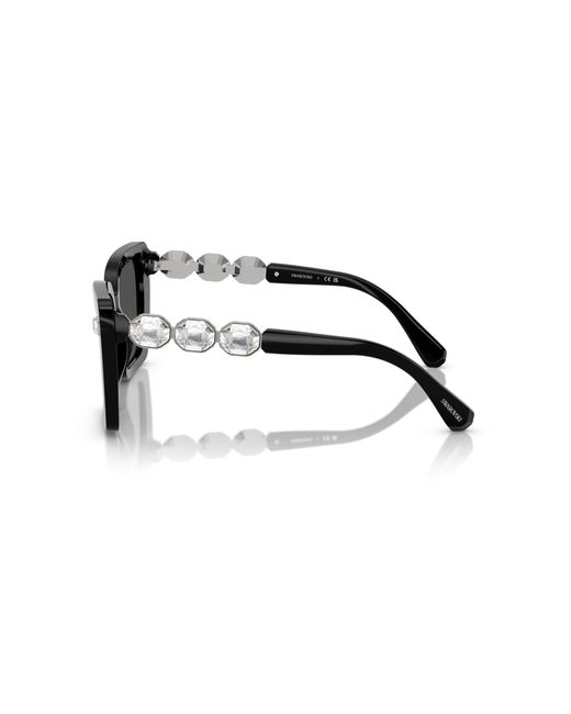 Swarovski Black Sk6032 100187 Sunglasses Acetate Squared Normal