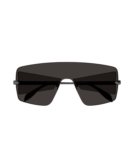 McQueen Black Am0460S 001 Sunglasses Metal Mask for men