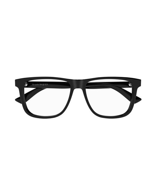 McQueen Black Am0463O 001 Optical Frames Acetate Transparent Pilot for men