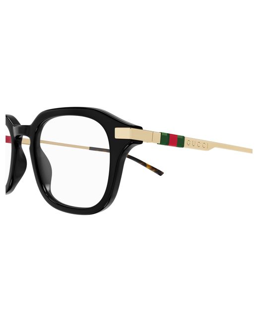 Gucci Black Gg1891O 001 Optical Frames Acetate Transparent Squared for men
