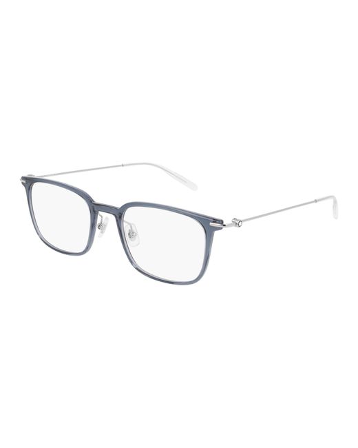 Montblanc Black Mb0100O 004 Optical Frames Injected Transparent Squared for men