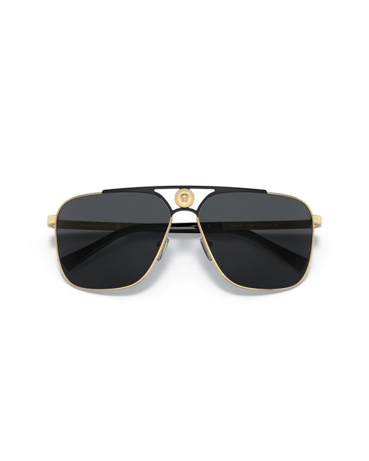Versace Black Ve2238 143687 Sunglasses Metal Squared Normal for men