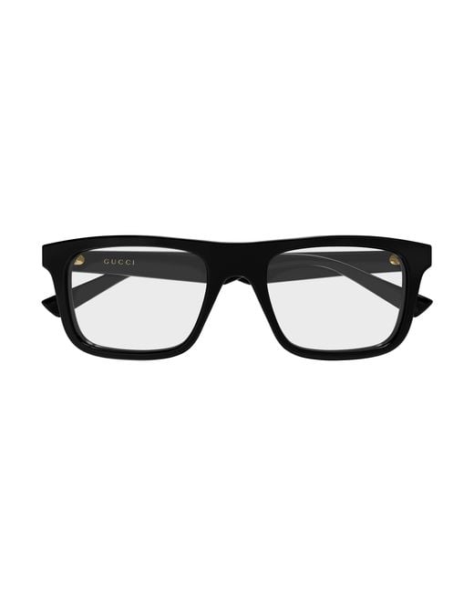 Gucci Black Gg2184O 005 Optical Frames Acetate Transparent Squared for men
