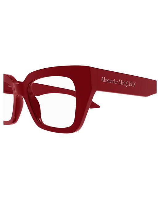 McQueen Red Am0453O 003 Optical Frames Acetate Transparent Cat Eye
