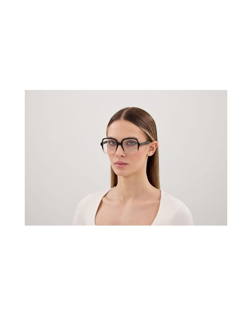 McQueen Black Am0538O 006 Optical Frames Acetate Transparent Squared