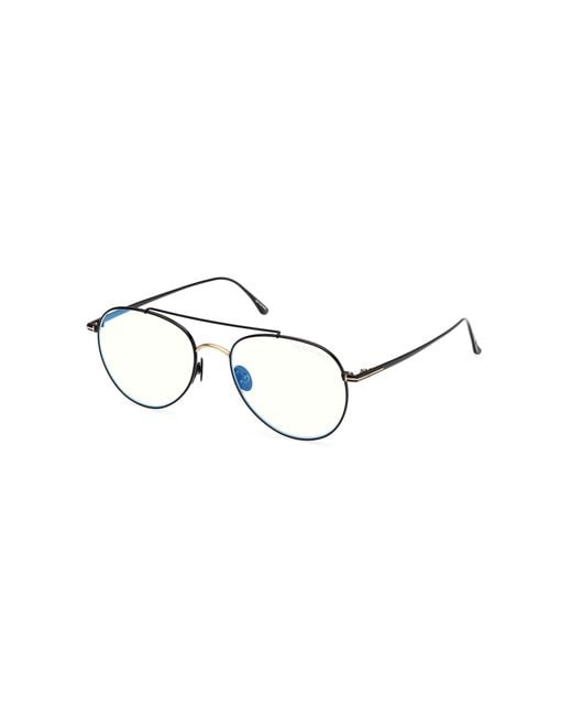 Tom Ford Black Ft6040-B 001 Optical Frames Titanium Pilot Normal for men