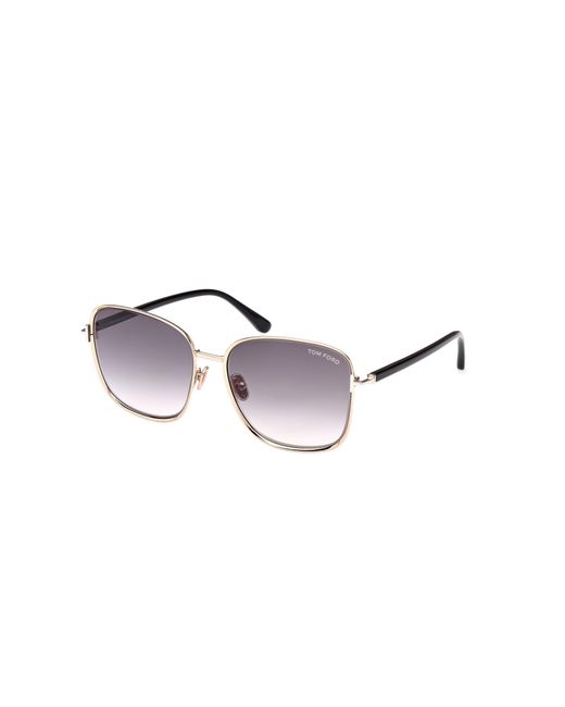 Tom Ford Black Ft1029 Fern 28B Sunglasses Metal Squared Normal Shaded