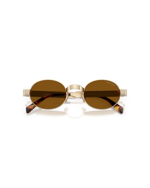 Miu Miu Black Mu B51S 22M20V Sunglasses Metal Bronze Round Normal