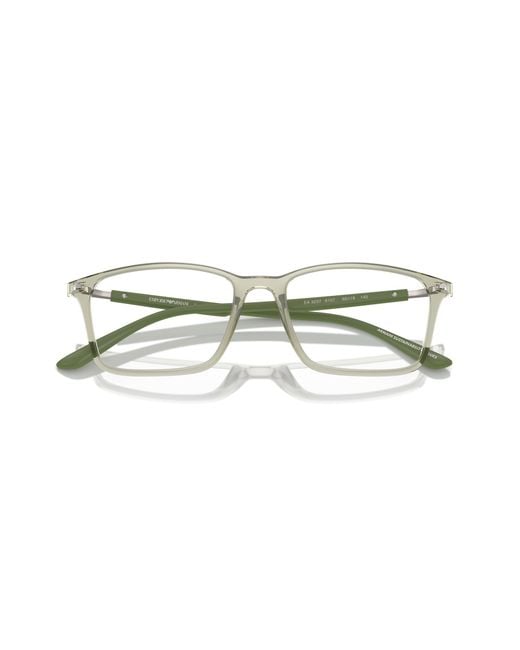 Emporio Armani Black Ea3237 6107 Optical Frames Injected Transparent Squared Normal for men