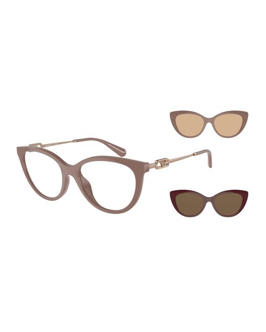 Emporio Armani Black Ea4213U 51461W Sunglasses Injected Transparent Cat Eye Normal