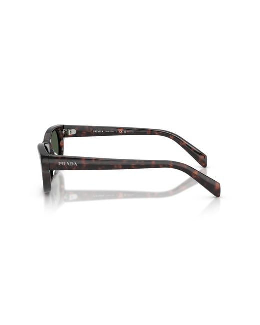 Prada Black Pr C08S 17N90V Sunglasses Acetate Cat Eye Polarized