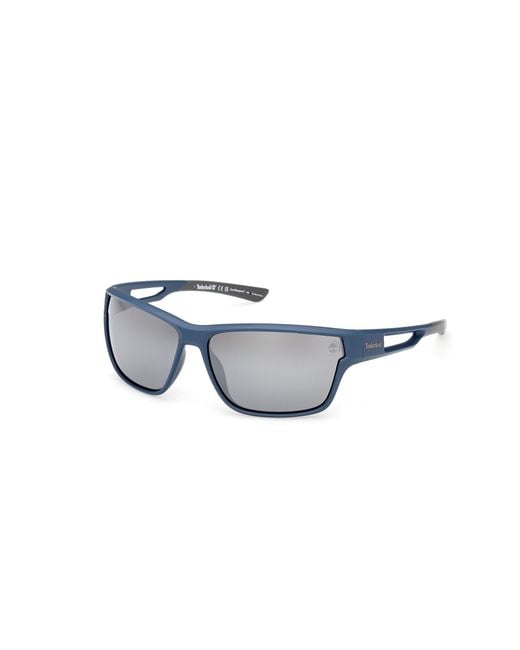 Timberland Black Tb00001 91D Sunglasses Injected Smoke Squared Polarized for men