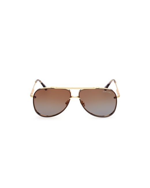 Tom Ford Black Ft1071 Leon 30F Sunglasses Metal Pilot Normal for men