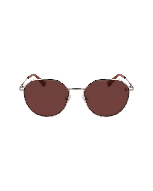 Calvin Klein Black Ckj23201S 717 Sunglasses Metal Bordeaux Round Normal Normal
