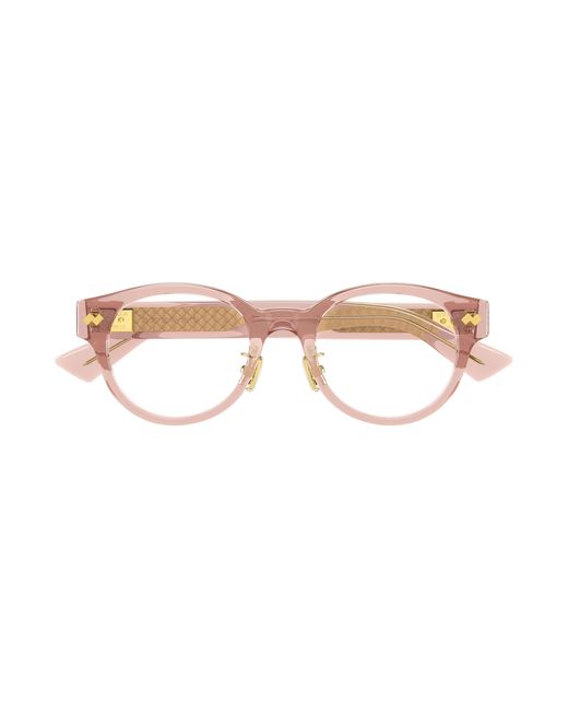 Bottega Veneta Black Bv1405Oa 004 Optical Frames Acetate Transparent Round for men