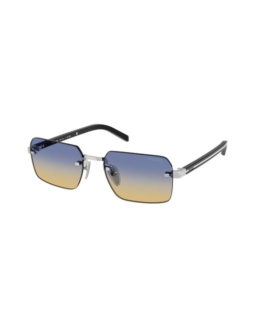 Prada Black Pr D55S 1Bc50E Sunglasses Metal Squared Normal for men