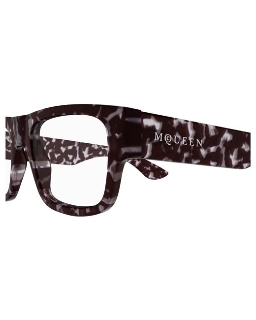 McQueen Black Am0511O 002 Optical Frames Acetate Transparent Squared for men