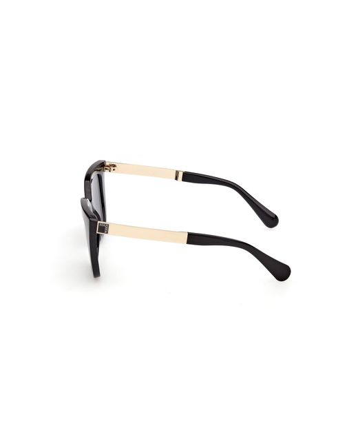 MAX&Co. Black Mo0157 01A Sunglasses Injected Smoke Cat Eye Normal