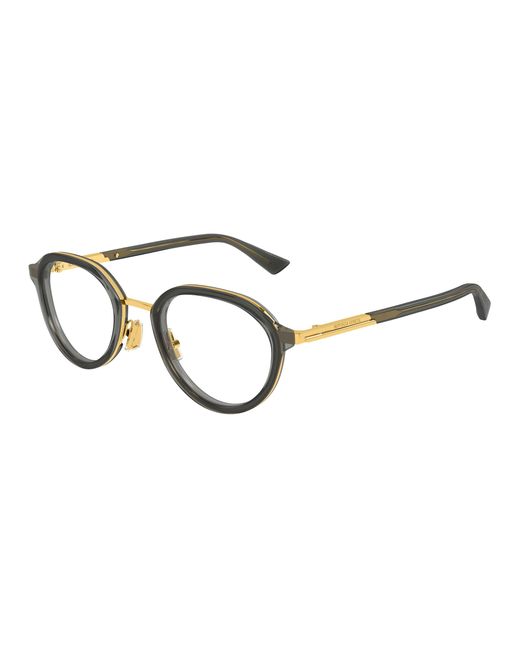Bottega Veneta Black Bv1375O 004 Optical Frames Acetate Transparent Round for men