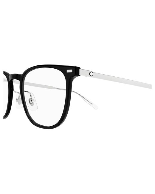 Montblanc Black Mb0393On 001 Optical Frames Injected Transparent Squared for men