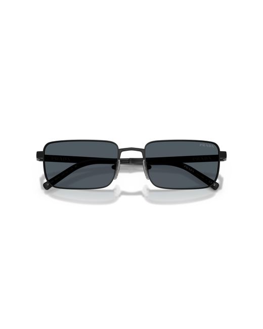 Prada Black Pr D54S 7Ab70B Sunglasses Metal Squared Normal for men