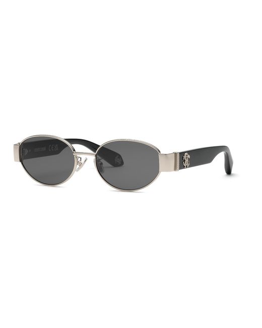 Roberto Cavalli Black Src140M 579 Sunglasses Metal Smoke Geometric Normal