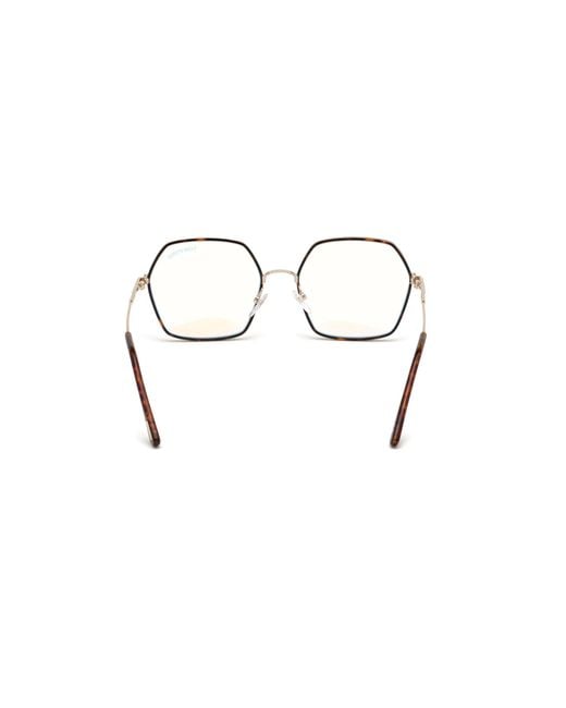 Tom Ford Black Ft5615-B 052 Optical Frames Metal Geometric Normal Anti Light