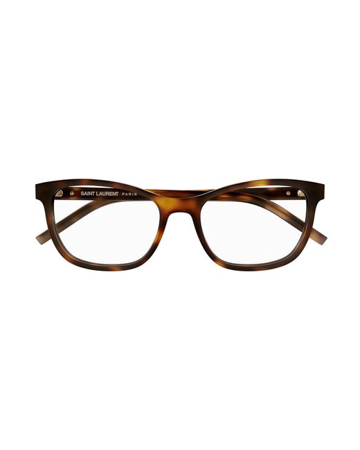 Saint Laurent Black Sl M121 002 Optical Frames Plastic Squared
