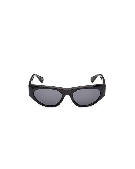 MAX&Co. Black Mo0147 01A Sunglasses Injected Smoke Cat Eye Normal