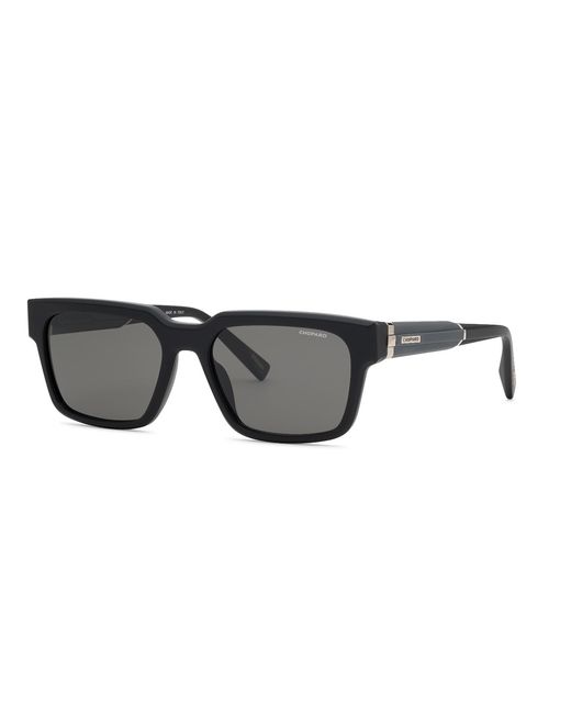 Chopard Black Sch428M 703P Sunglasses Acetate Smoke Squared Polarized for men
