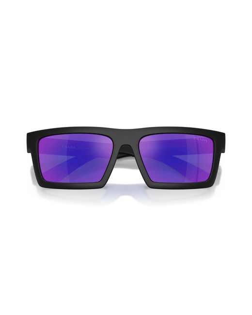 Prada Linea Rossa Black Ps A07S 1Bo05U Sunglasses Injected Squared Normal for men