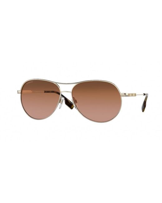 Burberry Metallic Be3122 Tara 110913 Sunglasses Metal Pilot Nuanced