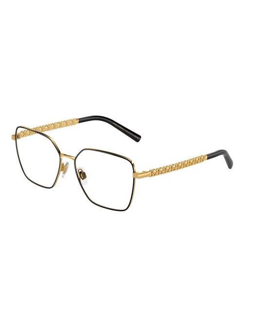 Dolce & Gabbana Black Dg1351 1334 Optical Frames Steel Squared Normal