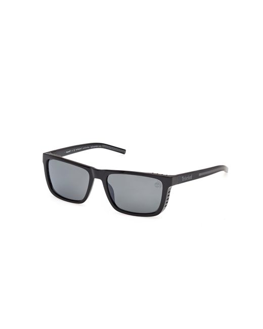 Timberland Black Tb00085 01D Sunglasses Injected Smoke Squared Polarized for men