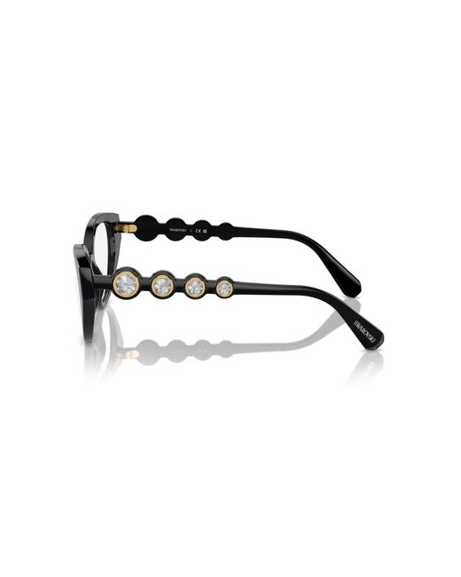 Swarovski Black Sk2024 1044 Optical Frames Acetate Geometric Normal