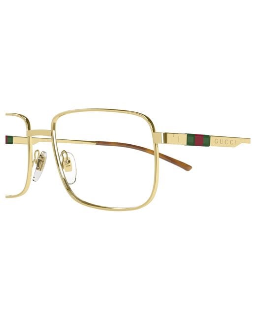 Gucci Black Gg1678O 002 Optical Frames Metal Transparent Squared for men