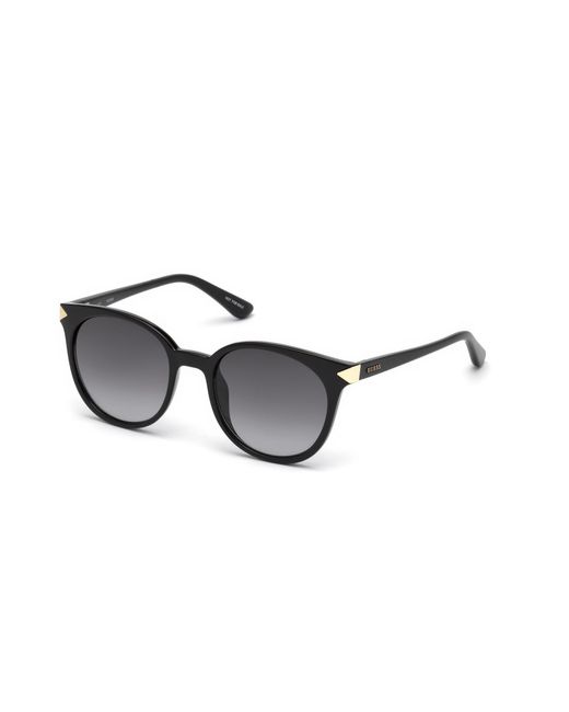 Guess Black Gu7550 01B Sunglasses Injected Smoke Round Normal