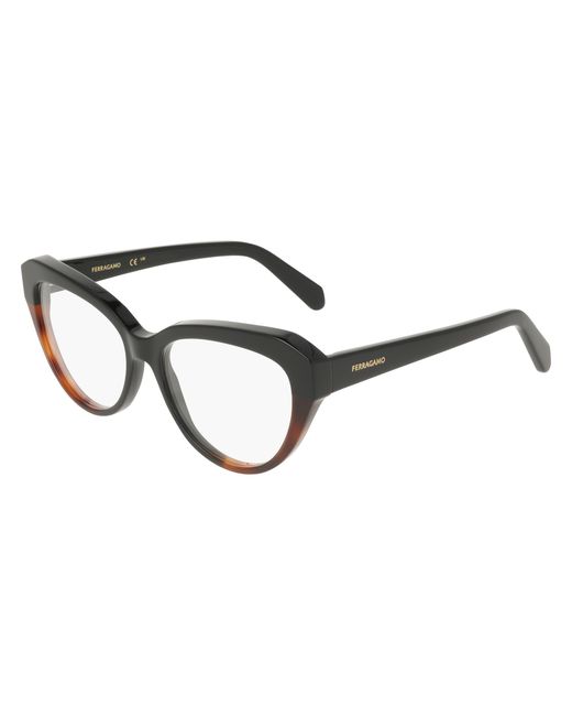 Ferragamo Black Sf3046 006 Optical Frames Acetate Cat Eye Normal