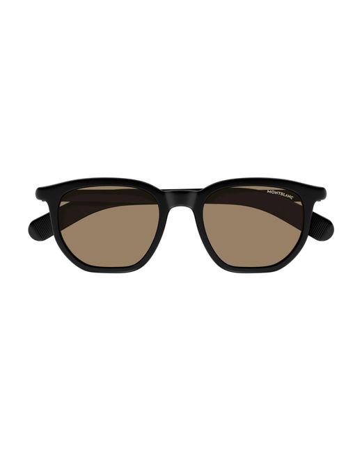 Montblanc Black Mb0353S 006 Sunglasses Round for men