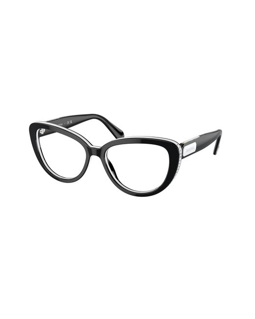 Swarovski Black Sk2014 1015 Optical Frames Acetate Transparent Cat Eye Normal