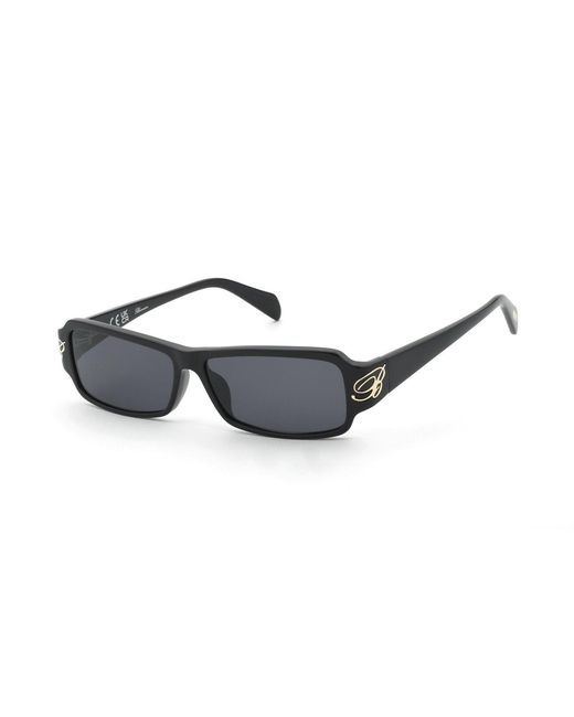 Blumarine Black Sbm906 700 Sunglasses Acetate Smoke Squared Normal