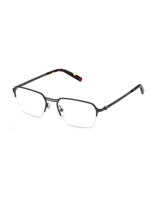 Fila Black Vfia99 568 Optical Frames Metal Geometric for men