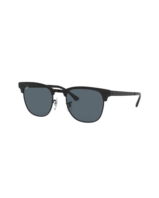 Ray-Ban Black Clubmaster Metal Sunglasses Frame Blue Lenses