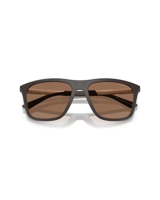 Emporio Armani Black Ea4237 6186Ef Sunglasses Injected Marrone Squared Mirrored for men